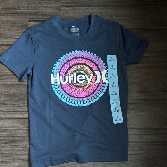 Hurley Navy Tee with Colorful Spiral Design - Picture 1 of 2